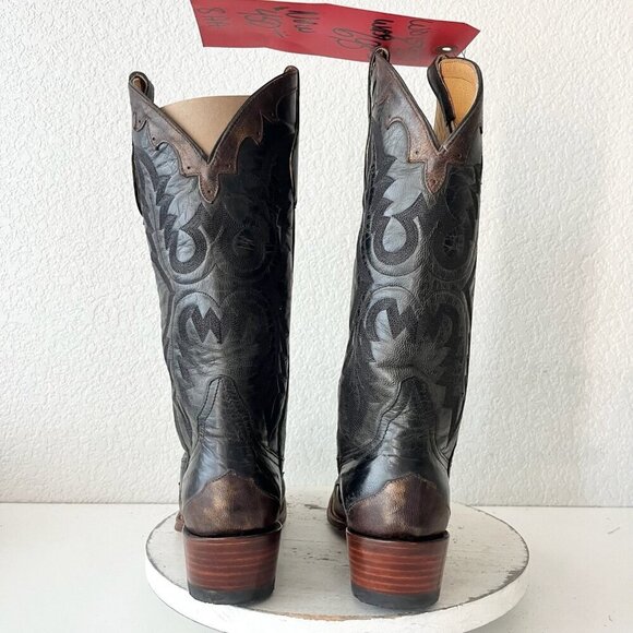 Rod Patrick Womens Cowboy Boots 8AA Black Brown Western Cowgirl French Toe Tall - Picture 3 of 12